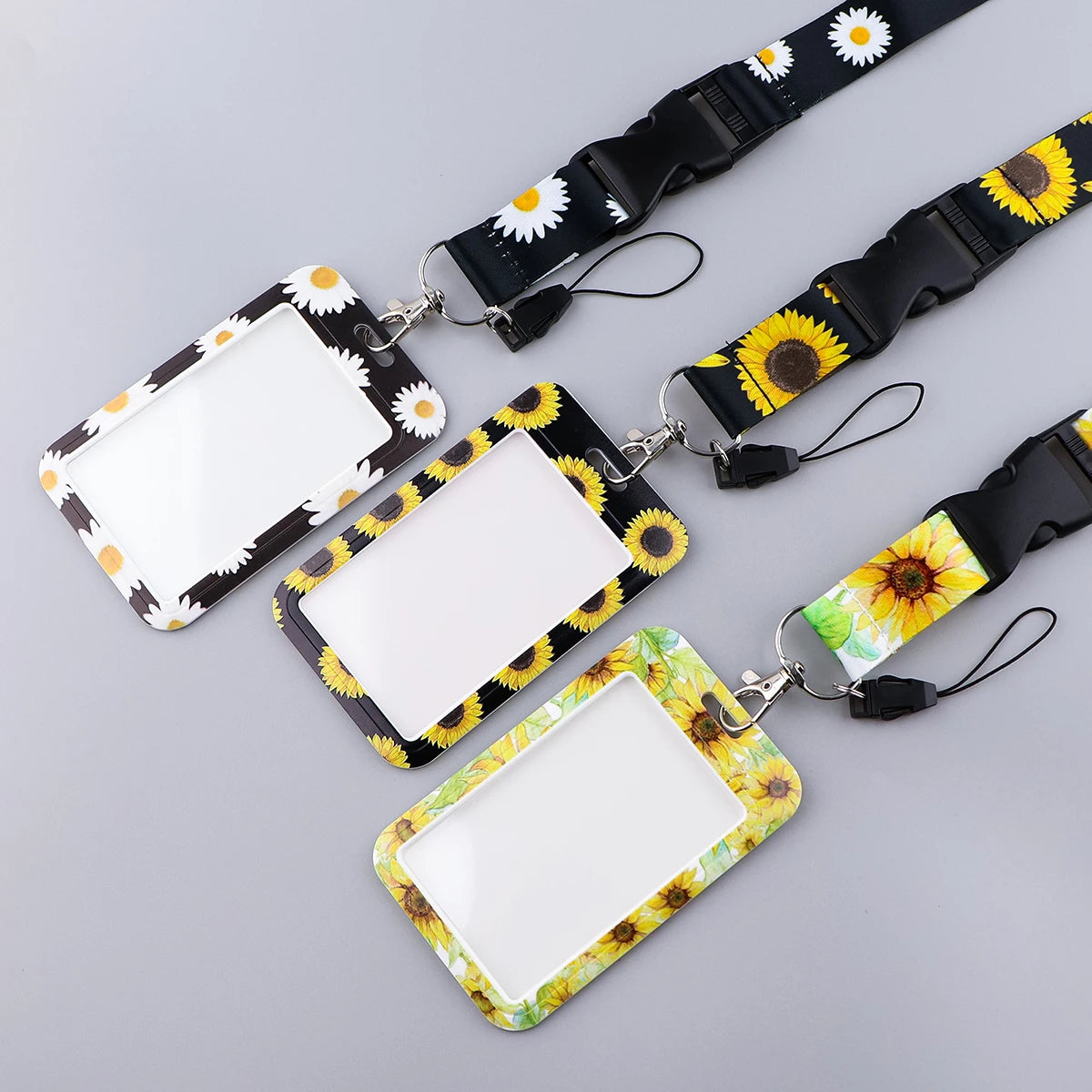 Sunflower Pattern Lanyard For Keys ID
