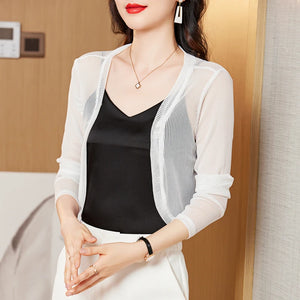 Women Thin Mesh Cardigans Coat