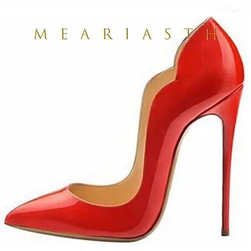Women's 12cm High Heels Patent Leather Shoes.