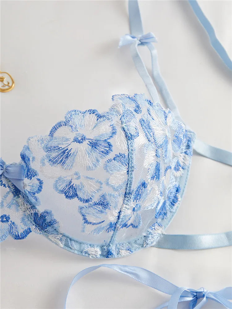 Embroidery Bra Brief Sets