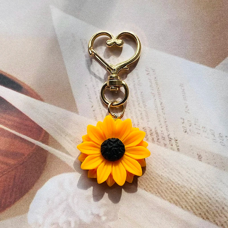 Creative Sunflower Love Heart Keychains