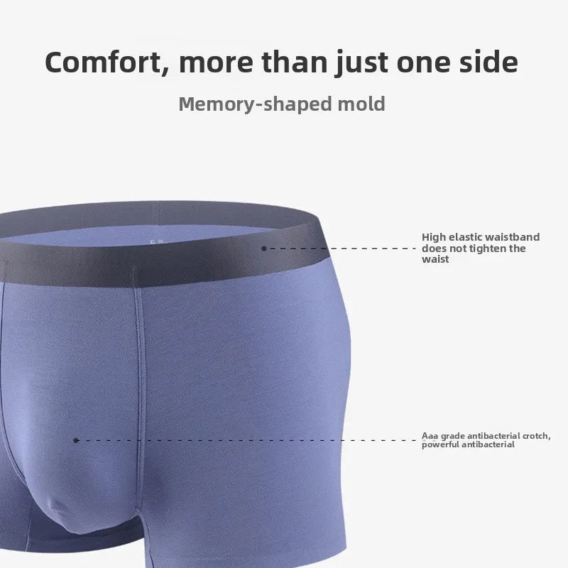 3-piece set of men's breathable, thin satin silk boxers