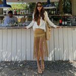 Load image into Gallery viewer, 3Pcs Push Up Bikini With Tassels Skirt Swimwear
