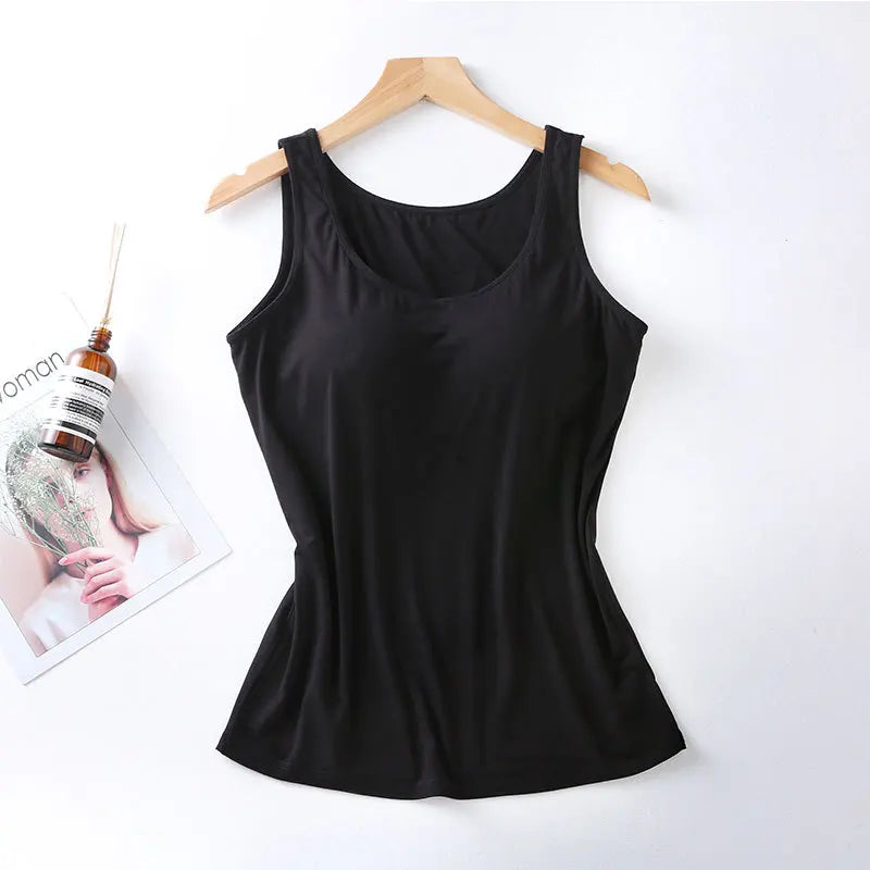 Ice Silk Tank Top Wireless Padded