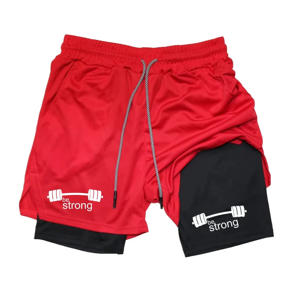 Men's 2-in-1 Fitness Exercise Quick-Drying Shorts