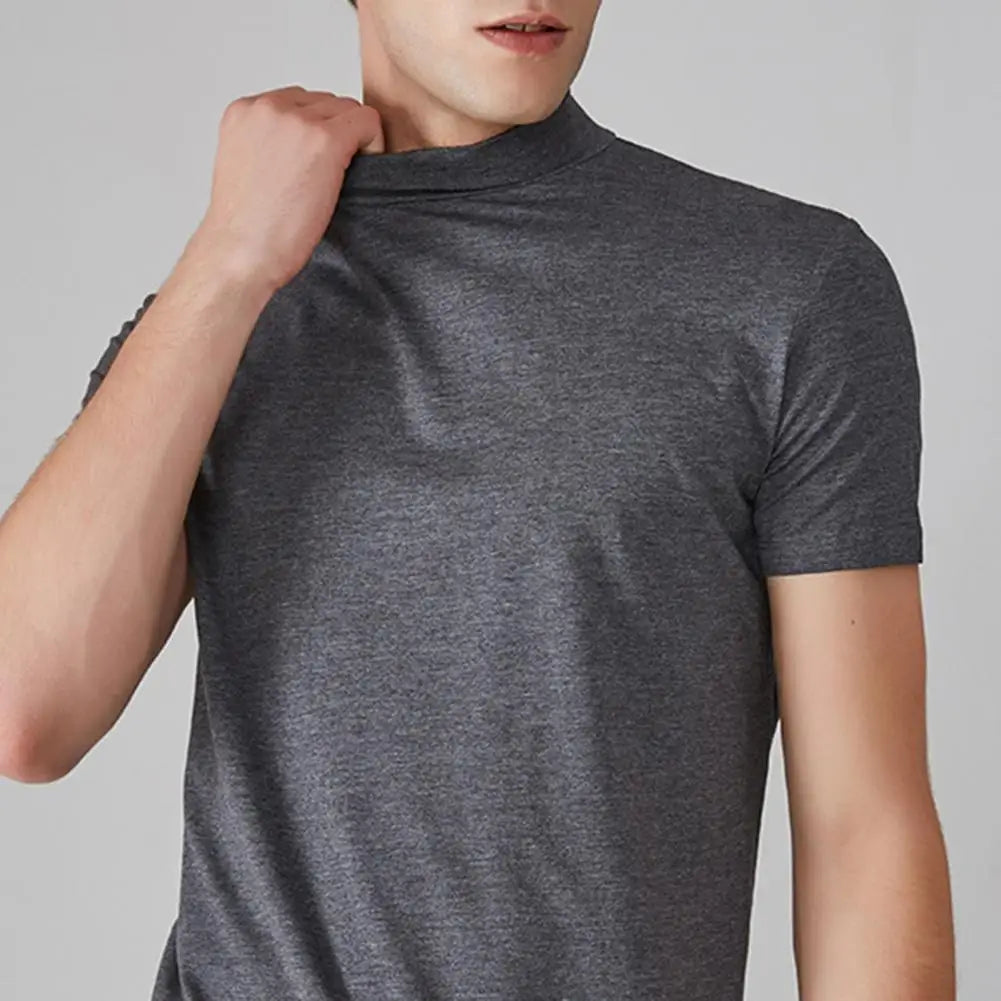 Men's Half High Collar Slim Fit T-shirt