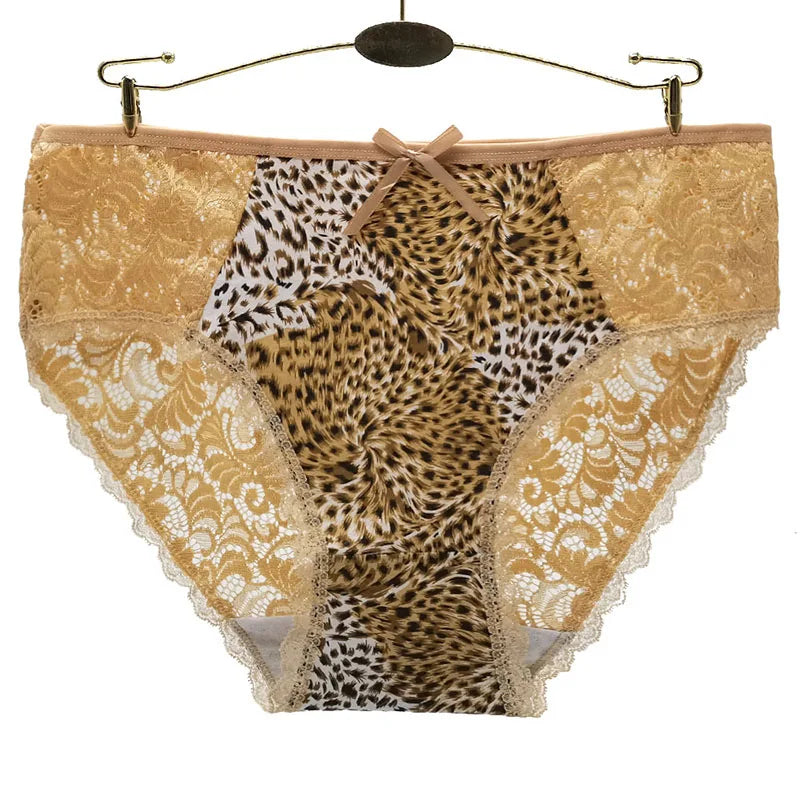 Women's 6 Piece Leopard Print Plus Size Panties.