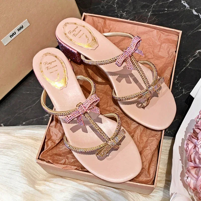 Shiny Rhinestone Sandals For Women.