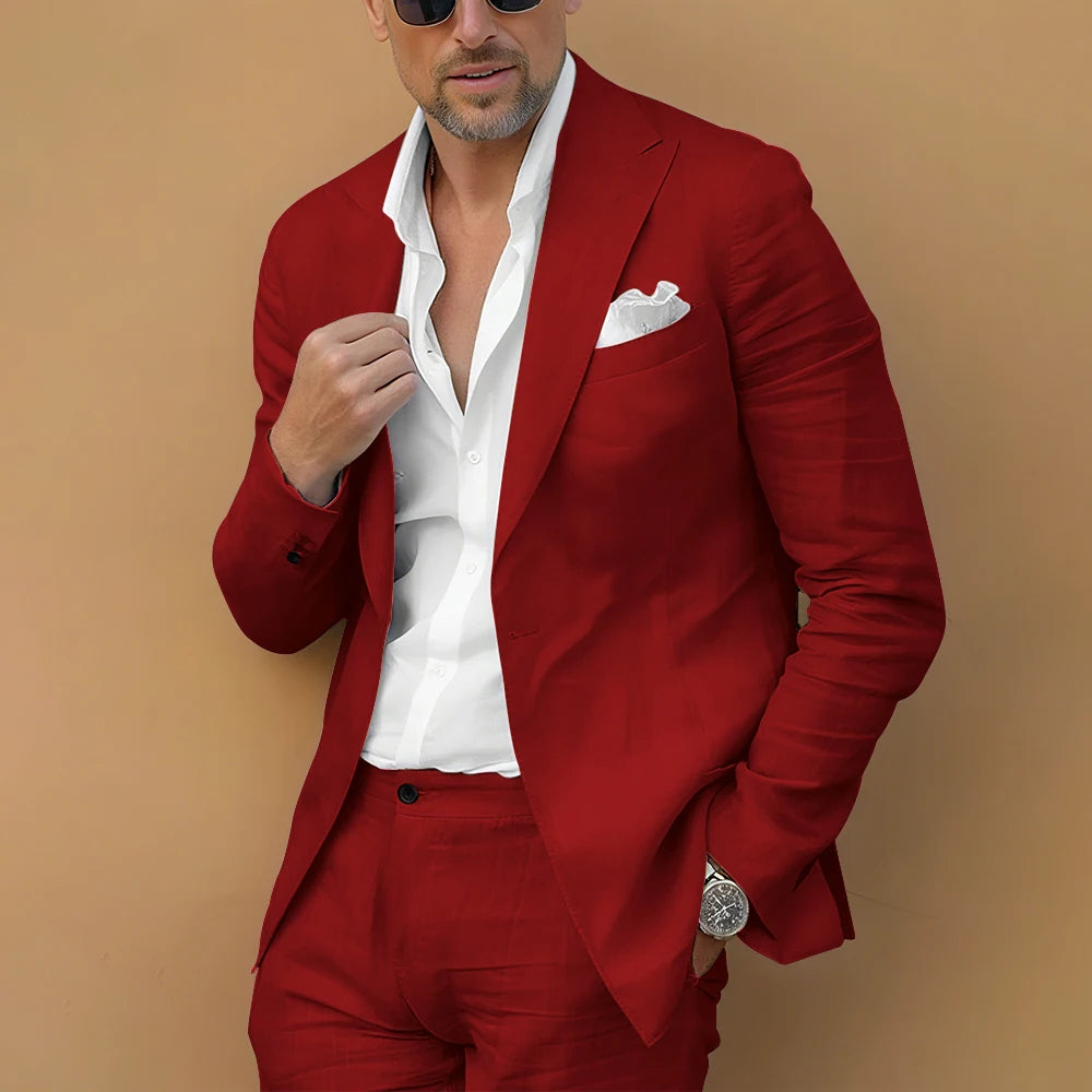 New Men's Digital Print Casual Suit