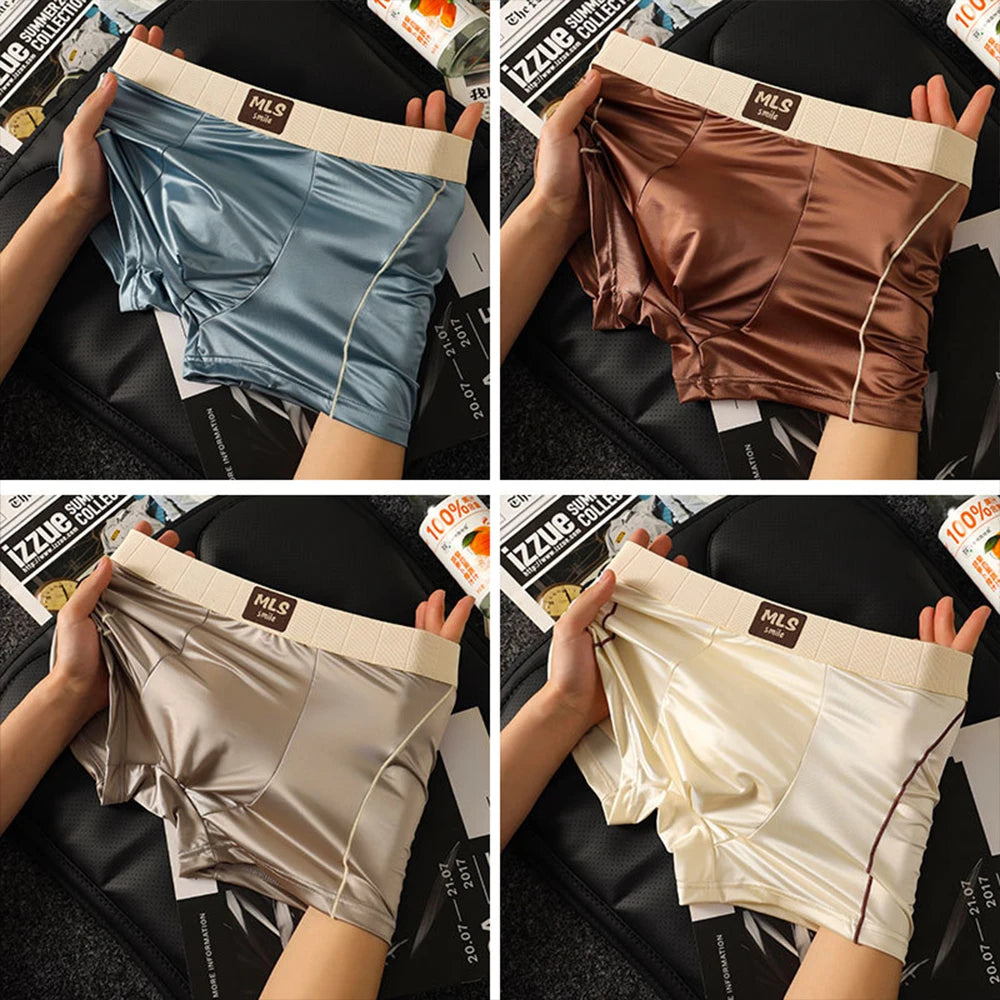 Men’s Lightweight Breathable Satin Silk Boxers