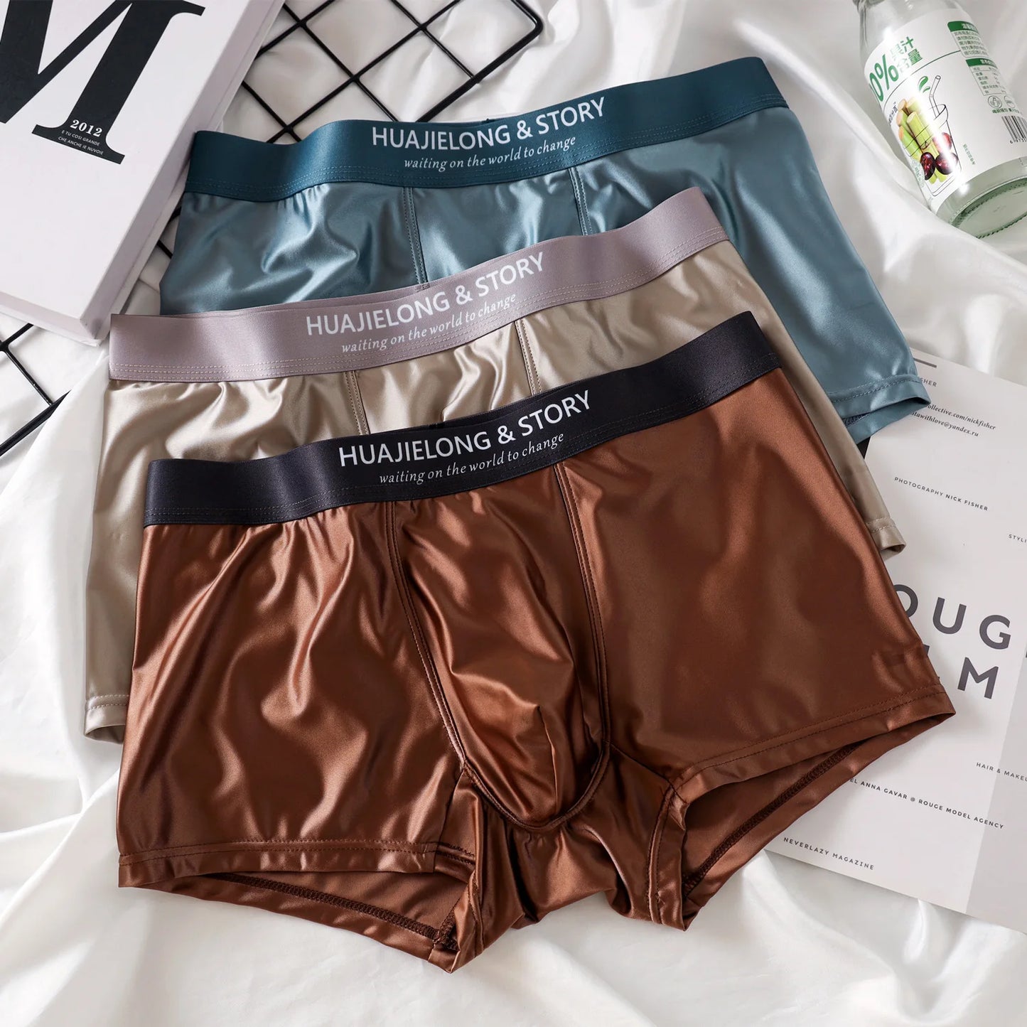 Men's Breathable Thin Satin Silk Boxers