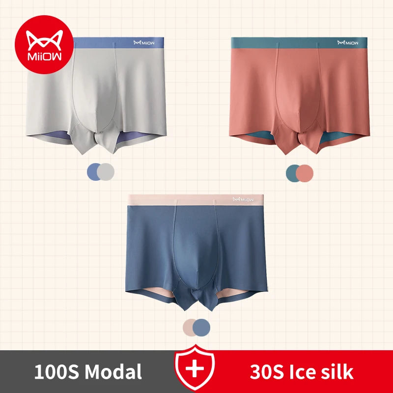 Men's Breathable Light Ice Silk Boxers