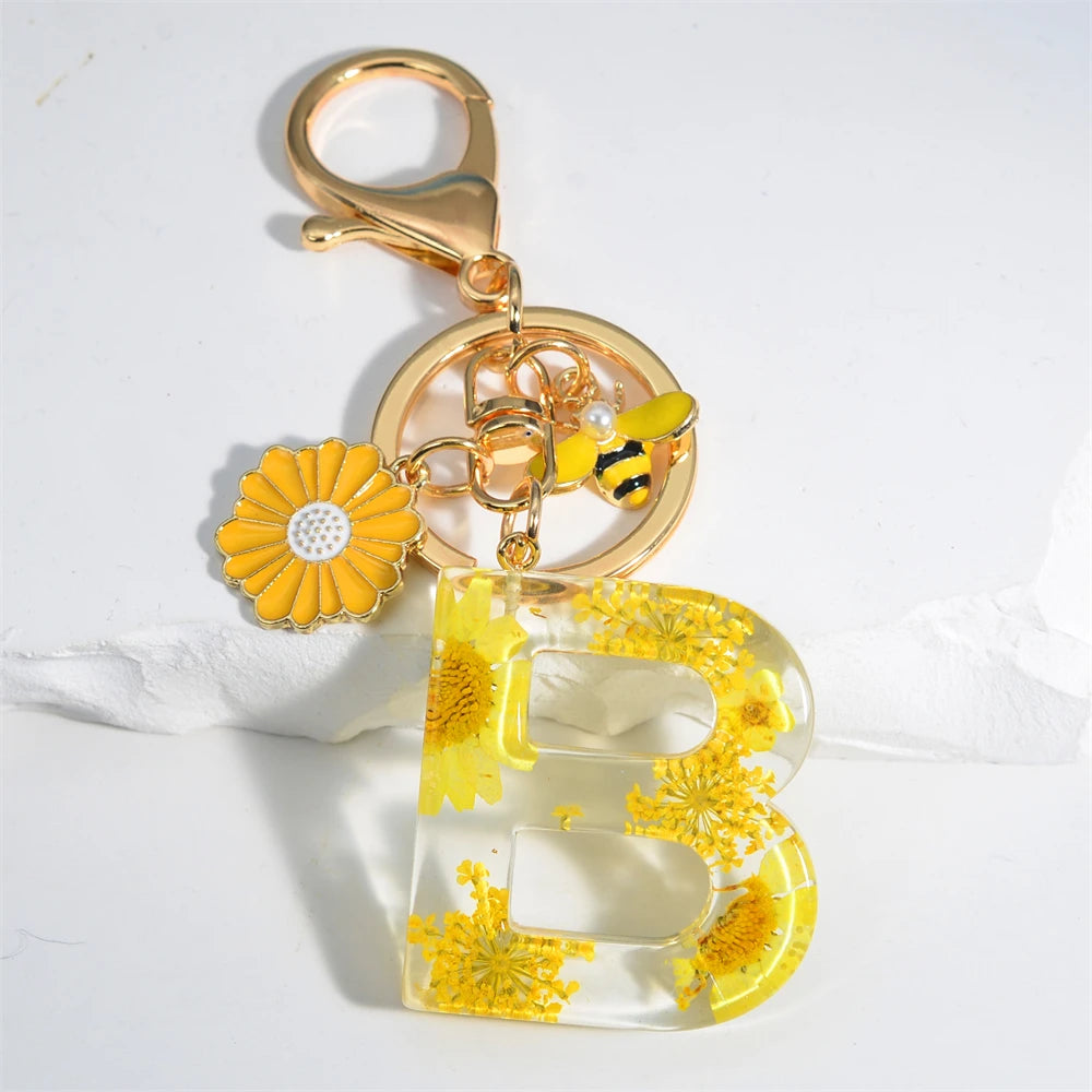 Cute Artificial Pearl Bee Pendant Keychain