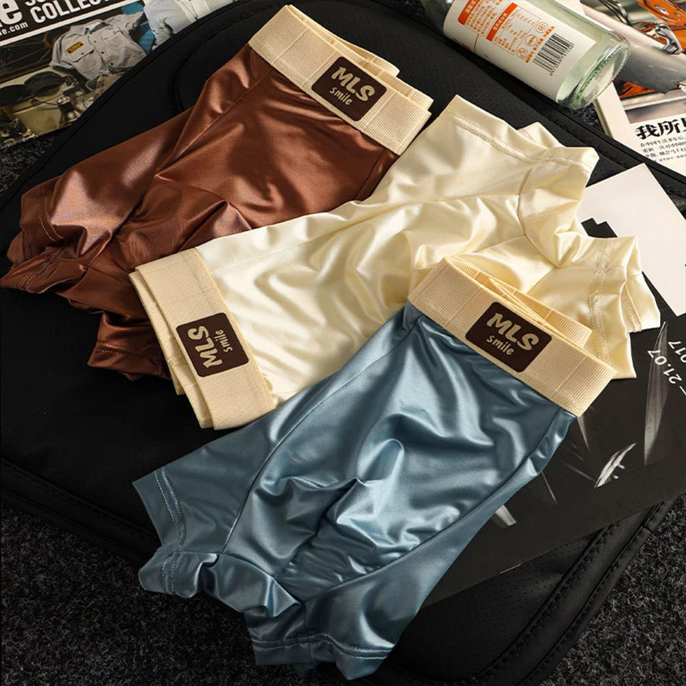 Men’s Lightweight Breathable Satin Silk Boxers