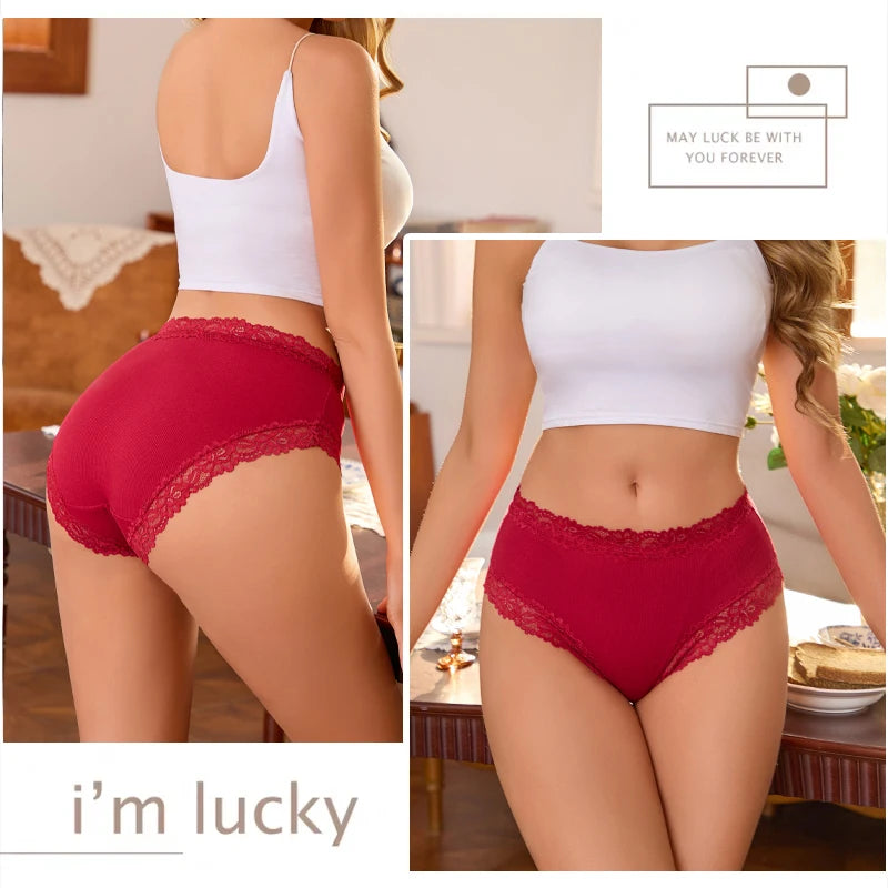 4Pcs Women's Seamless Cotton Underwear Plus Size High Waist Breathable Panties.