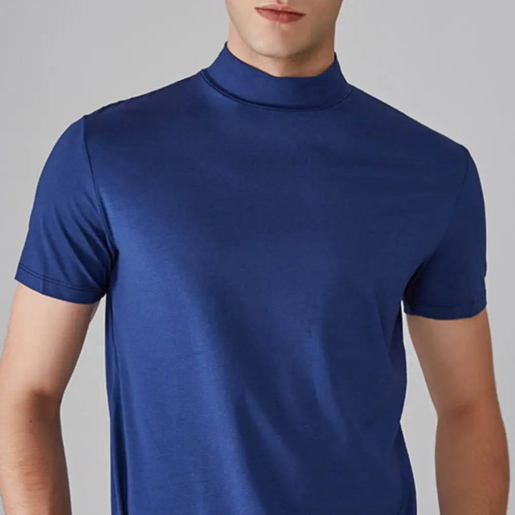 Men's Half High Collar Slim Fit T-shirt
