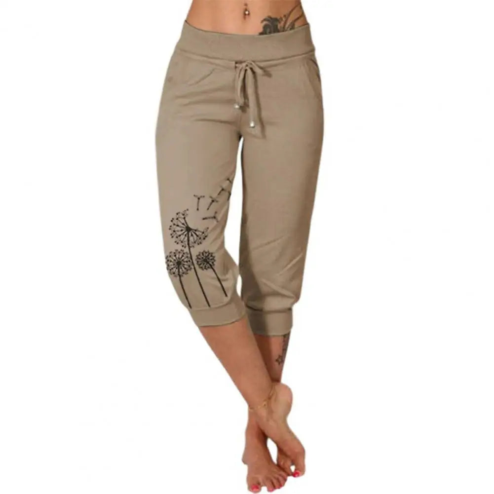 Women Cropped High Waist Pants