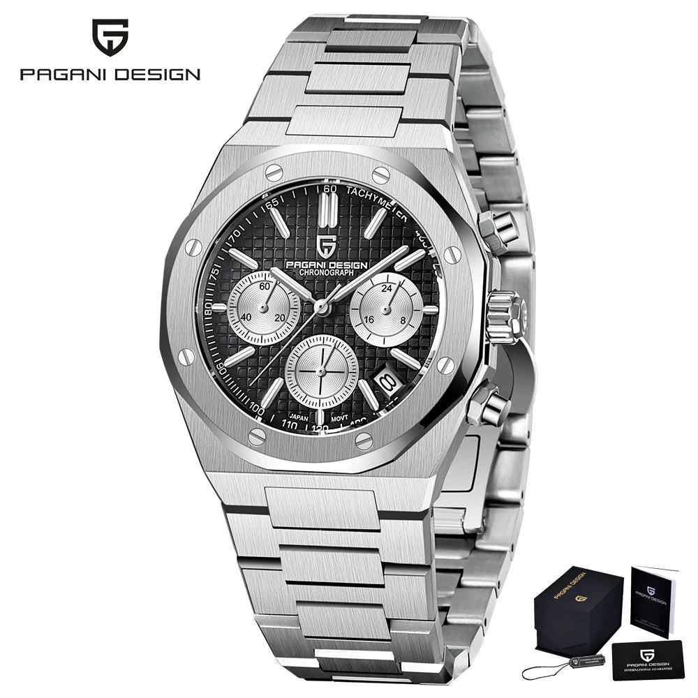 Men's Quartz Sapphire Stainless Steel Watch