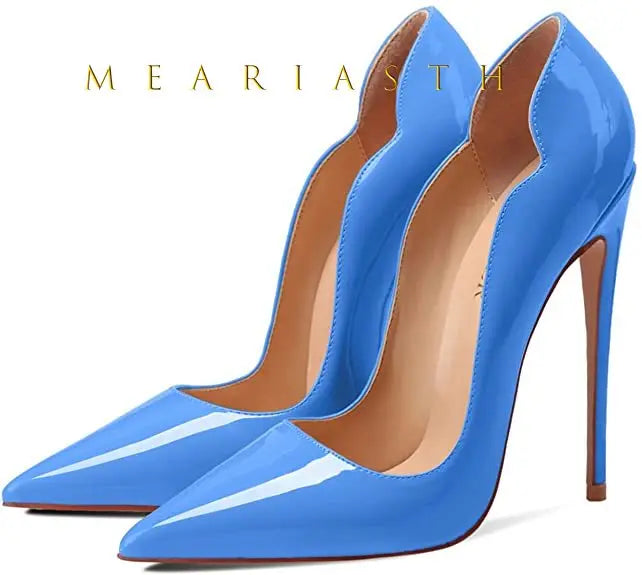 Women's 12cm High Heels Patent Leather Shoes.