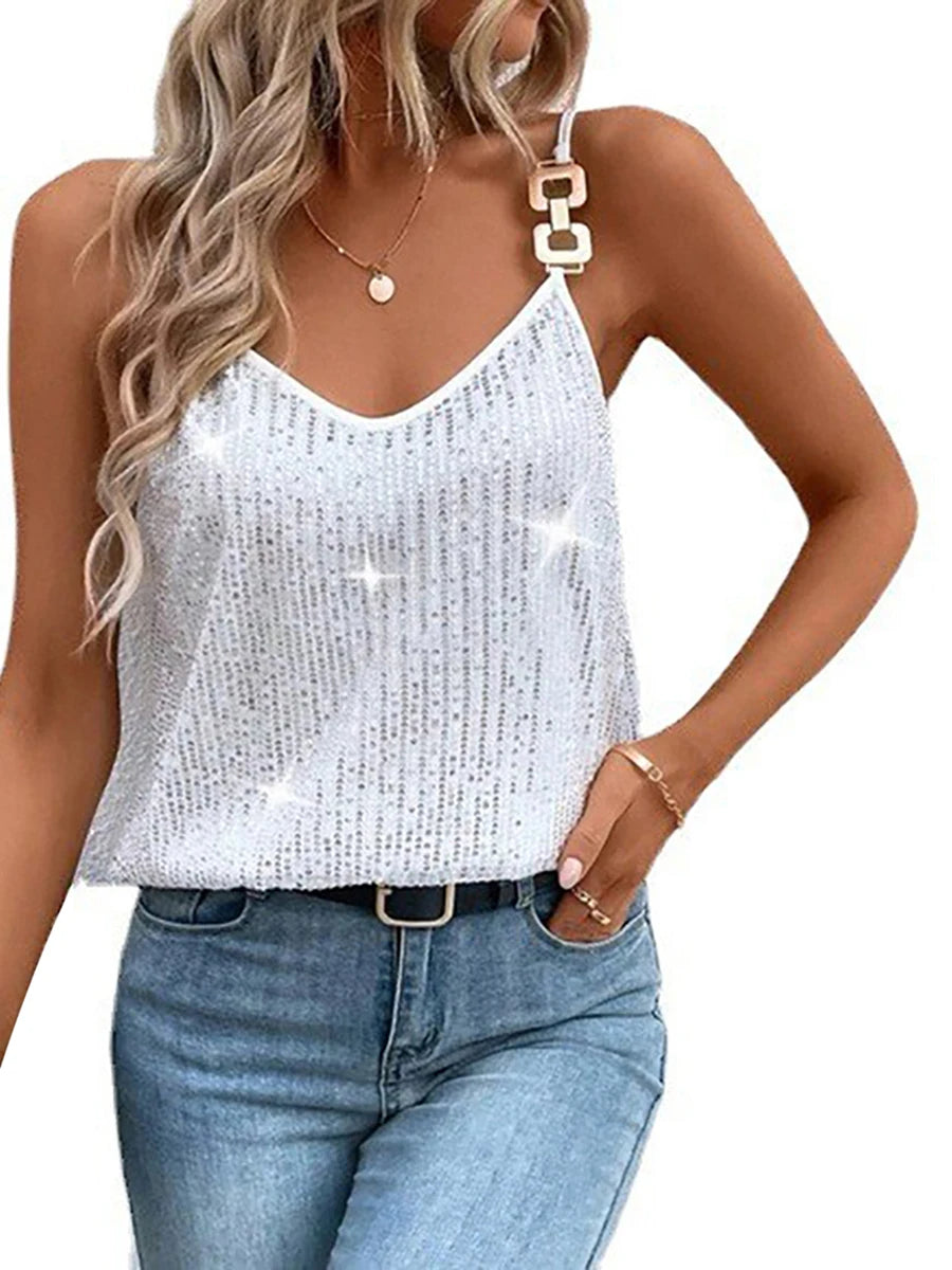 Stylish Sparkle Women s Sequin Top
