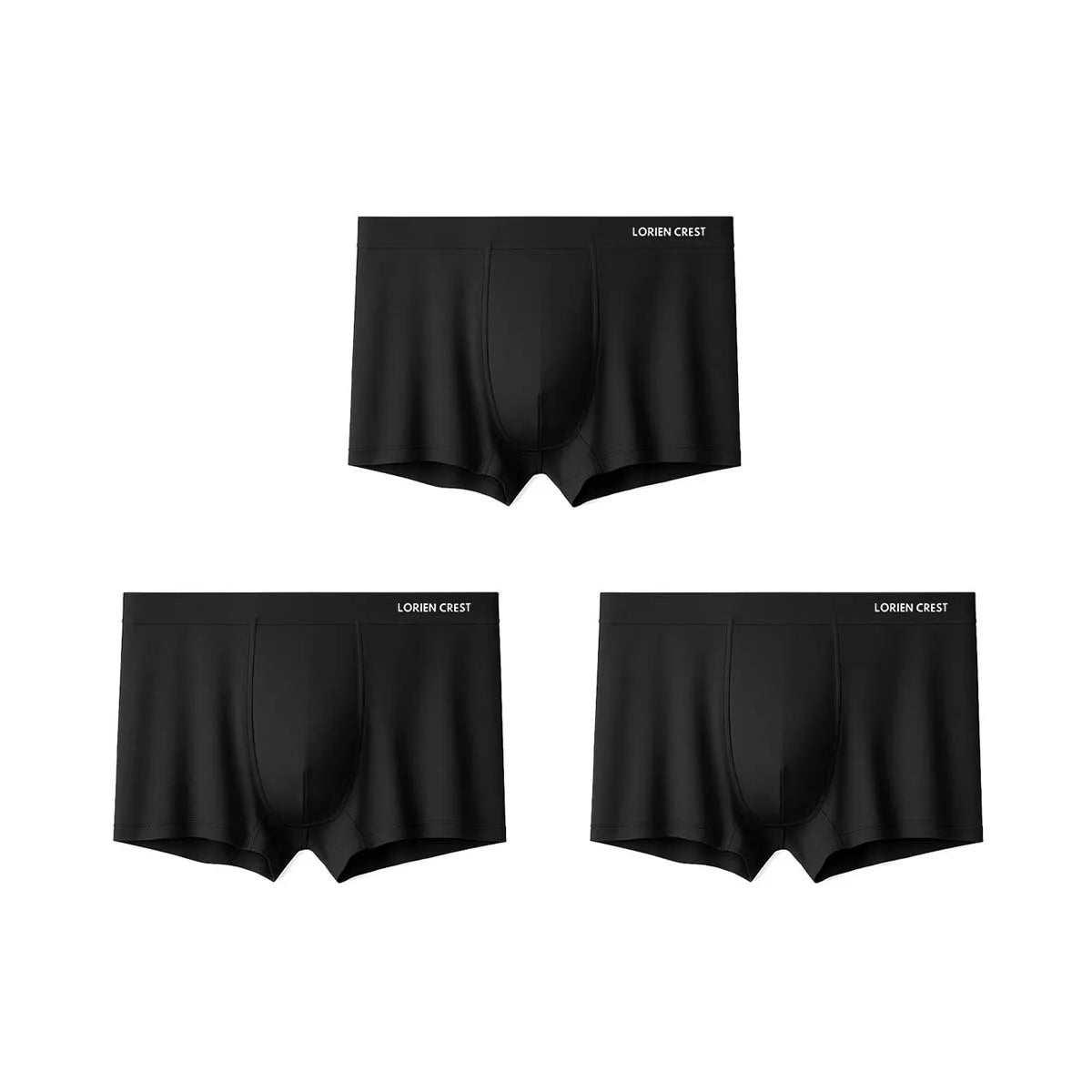 3-piece set of men's breathable, thin satin silk boxers