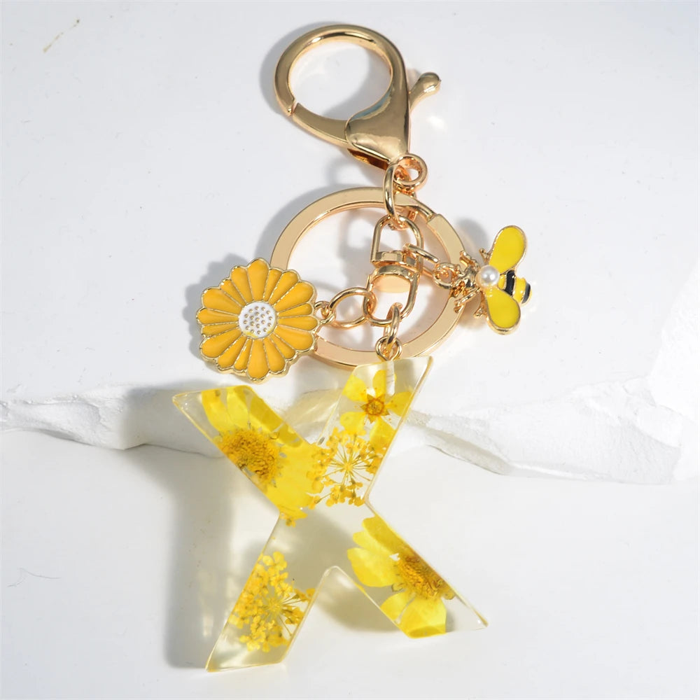 Cute Artificial Pearl Bee Pendant Keychain