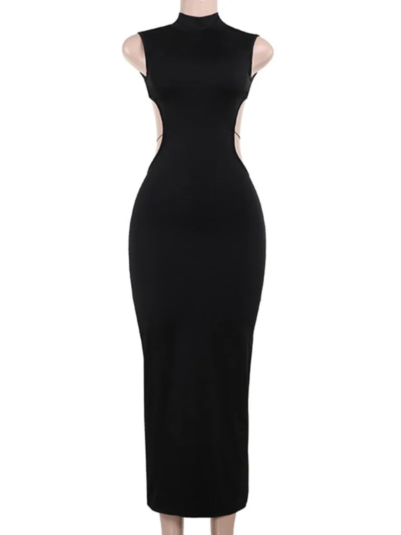 Women Bodycon Hollow Out Long Party Dress