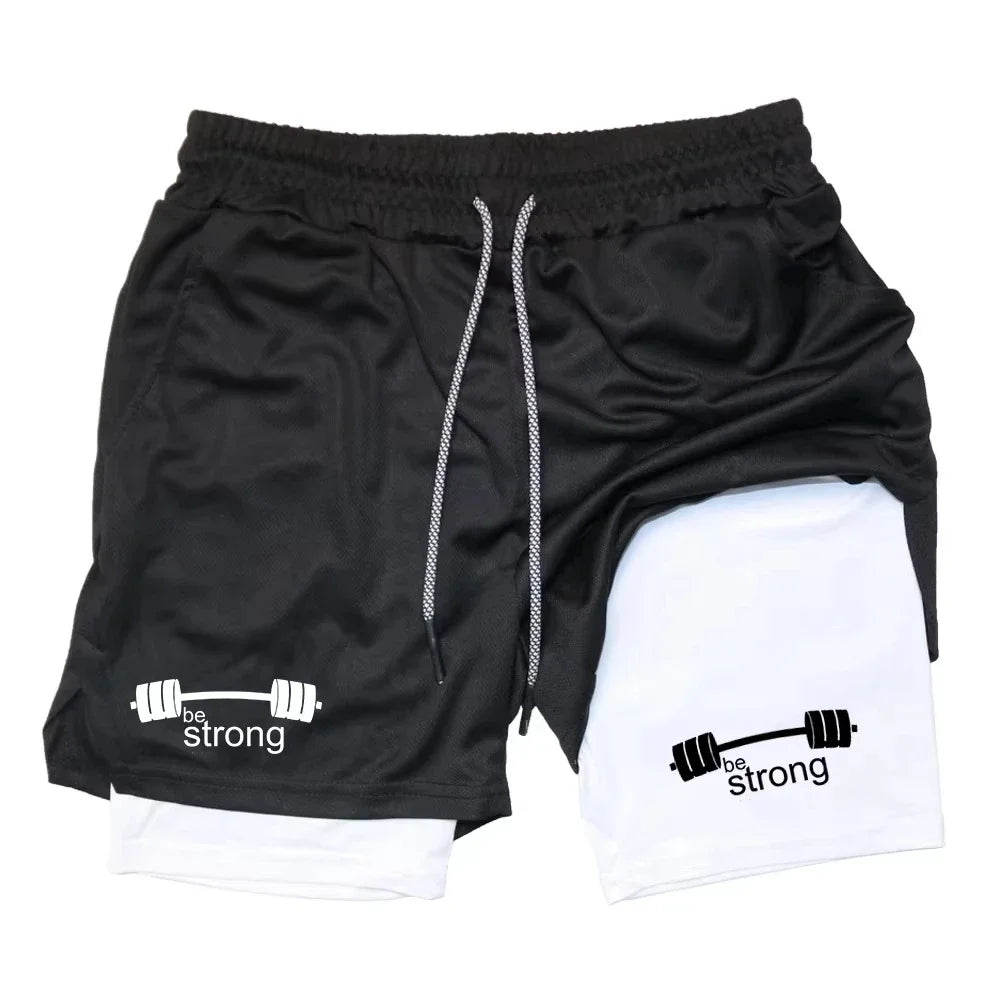 Men's 2-in-1 Fitness Exercise Quick-Drying Shorts