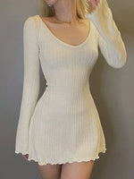 Load image into Gallery viewer, White Long Sleeve Flare Dress
