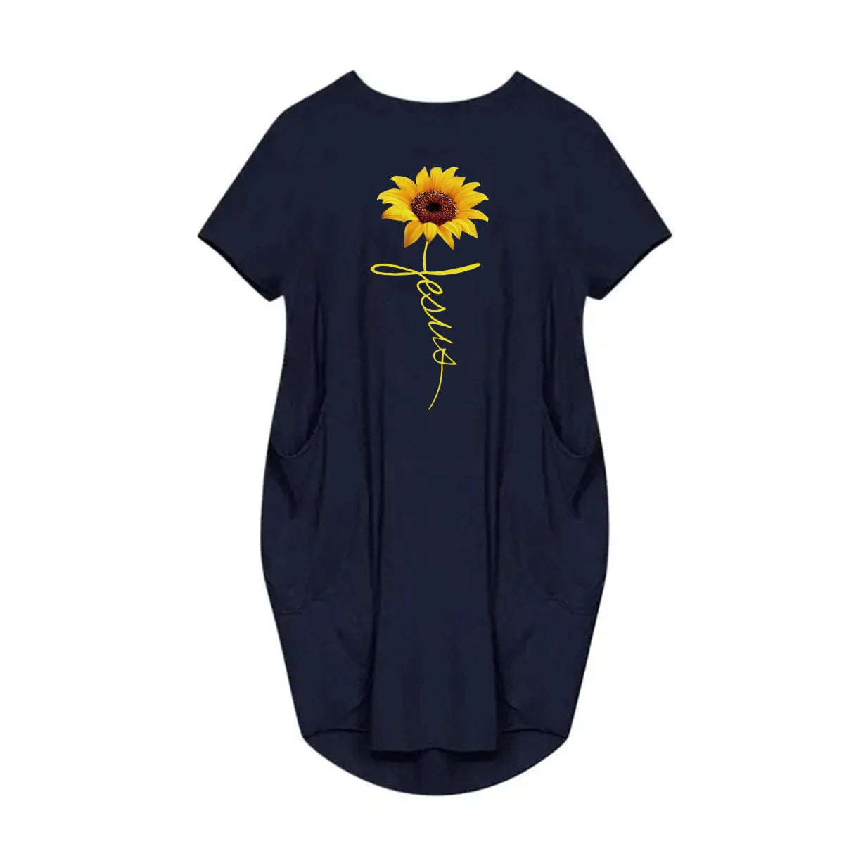 Women's Faith Sunflower Print Loose Size Dress