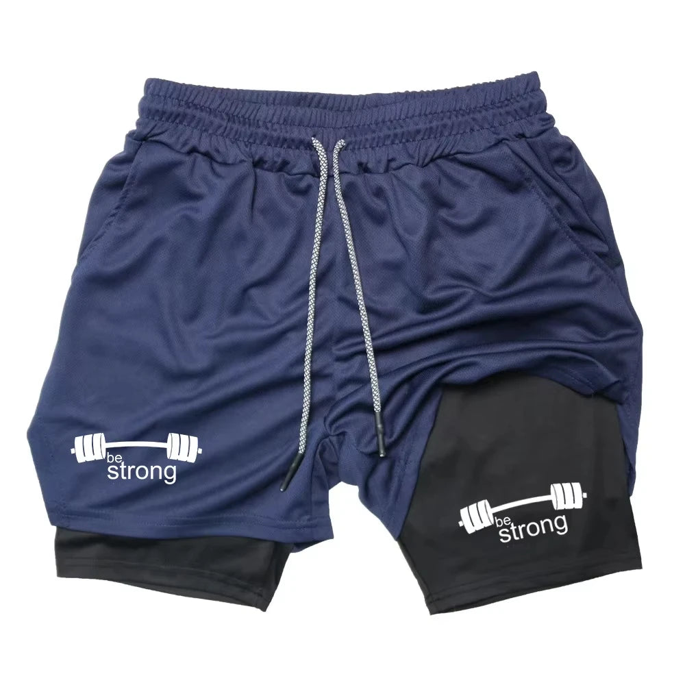 Men's 2-in-1 Fitness Exercise Quick-Drying Shorts