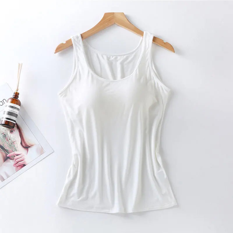 Ice Silk Tank Top Wireless Padded