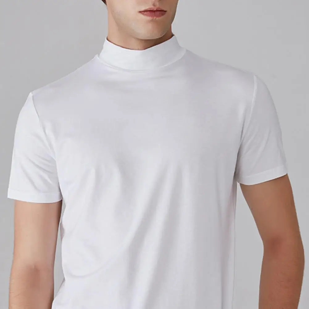 Men's Half High Collar Slim Fit T-shirt