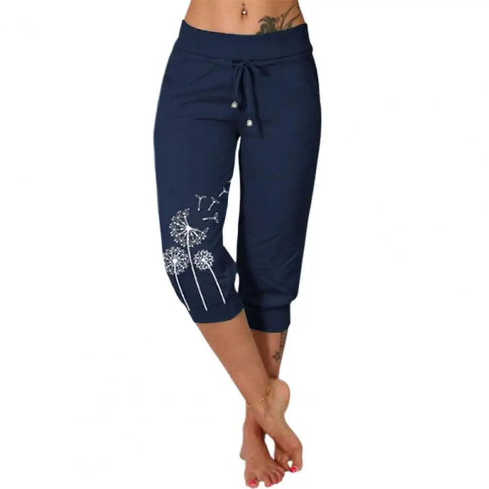 Women Cropped High Waist Pants