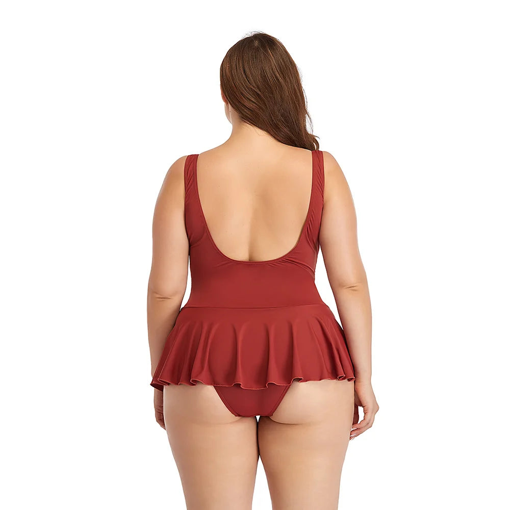 New Stylish One Piece Large Size Women's Swimwear 2025 Bikini