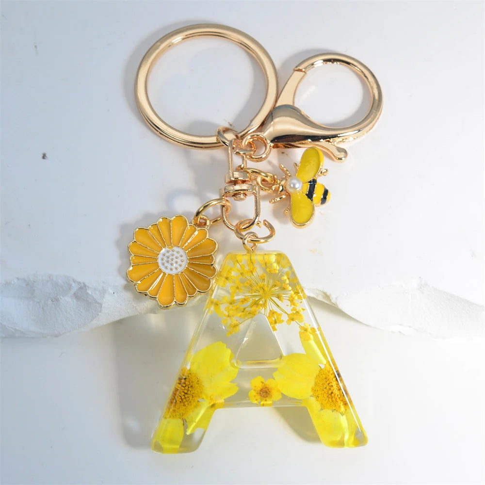 Cute Artificial Pearl Bee Pendant Keychain
