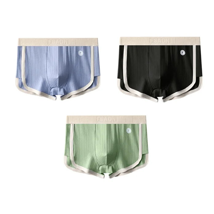 Men's 100% Cotton Solid Striped Boxers