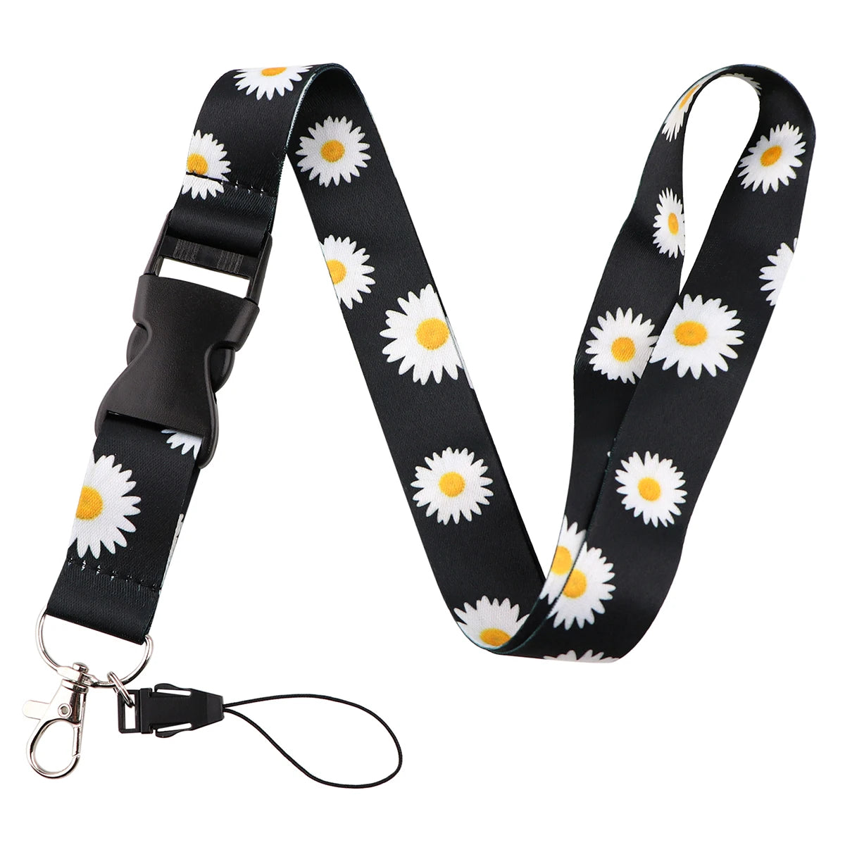 Sunflower Pattern Lanyard For Keys ID