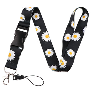 Sunflower Pattern Lanyard For Keys ID