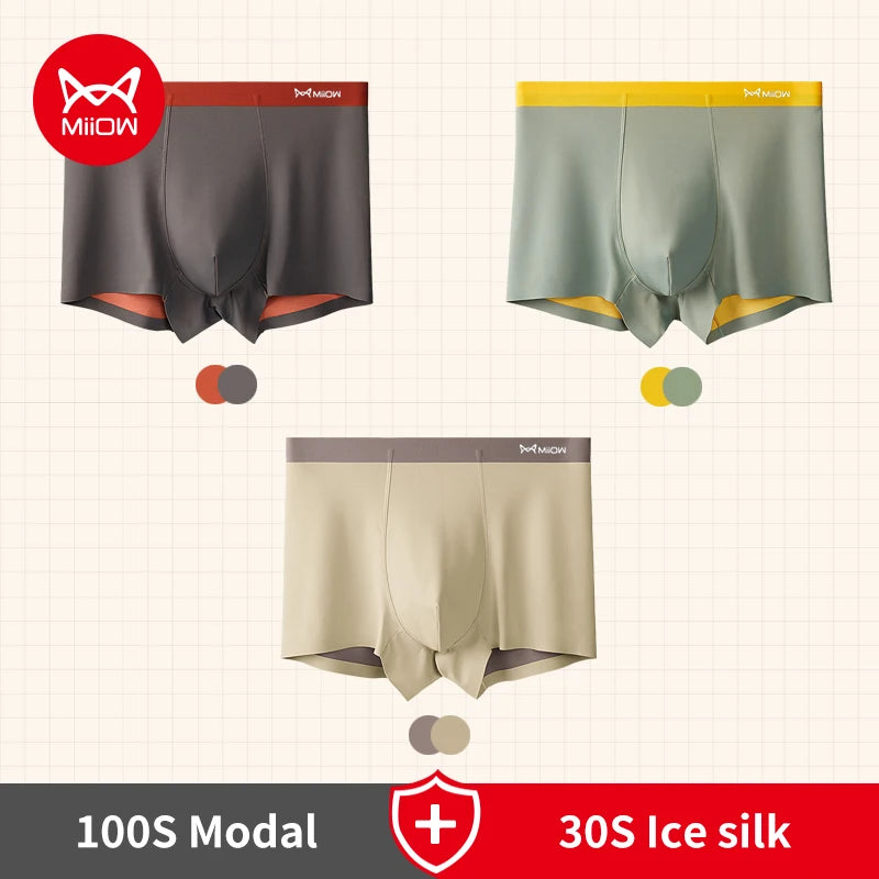 Men's Breathable Light Ice Silk Boxers