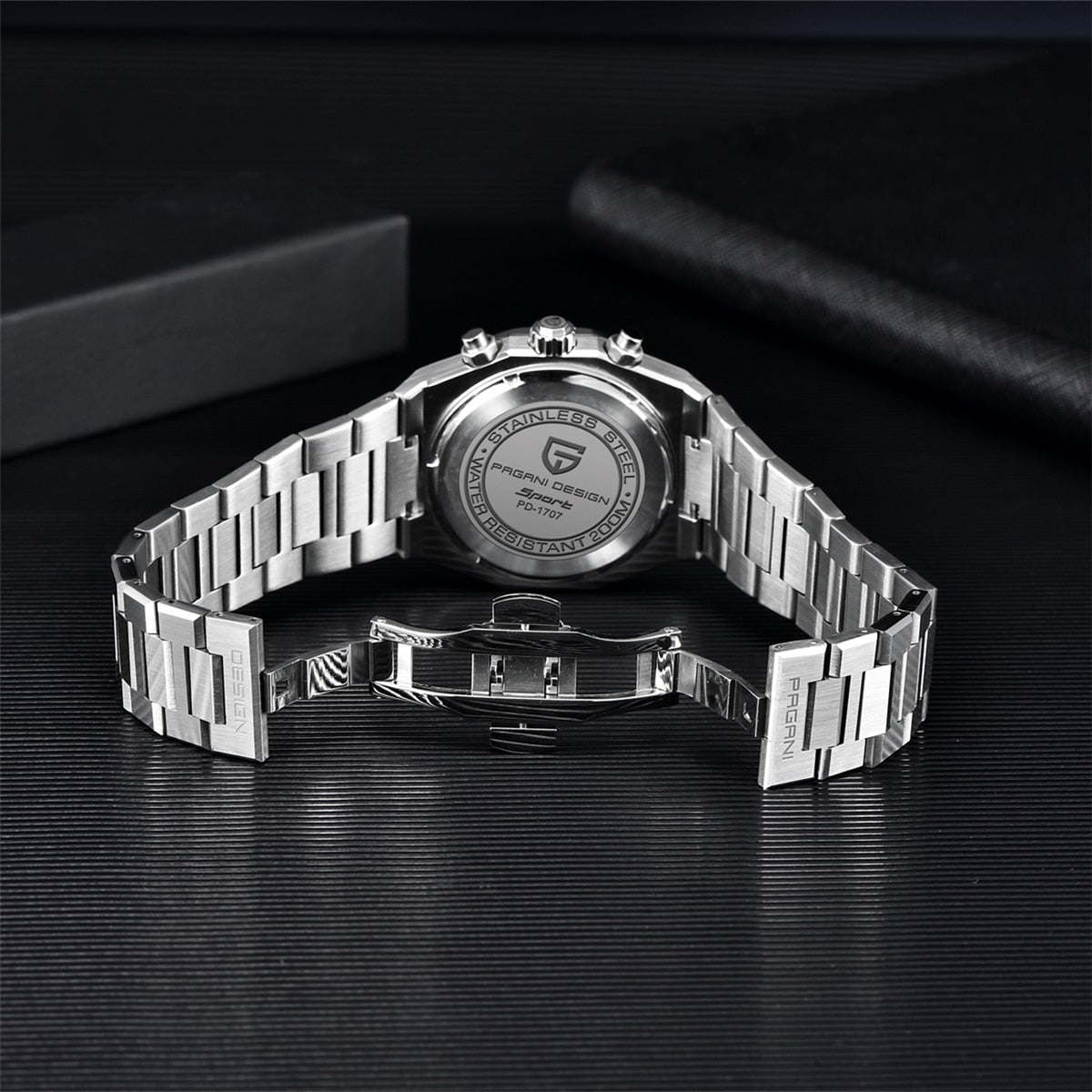 Mens Quartz Sapphire Stainless Steel Watch