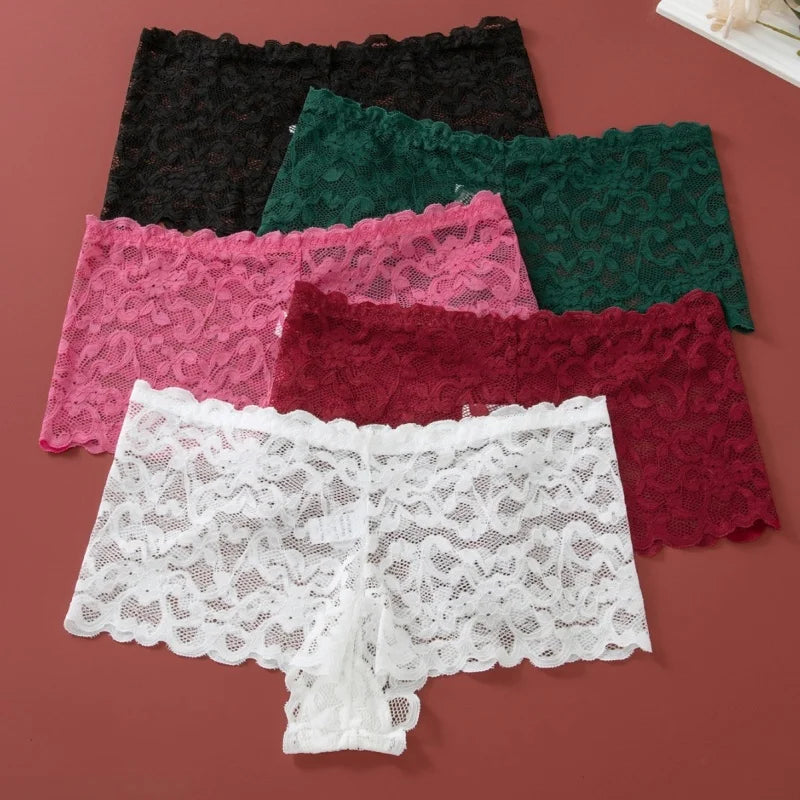Women's Lace Non-wire Bra And Panties Set.