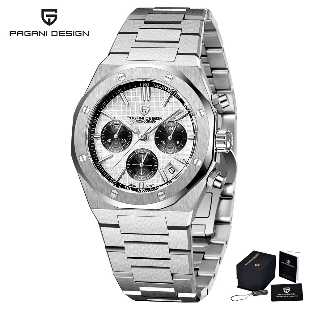 Men's Quartz Sapphire Stainless Steel Watch