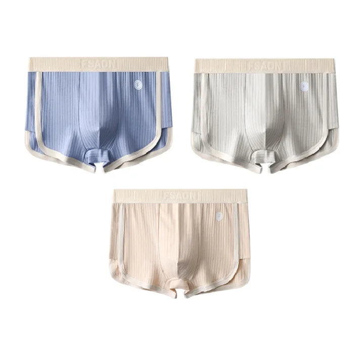 Men's 100% Cotton Solid Striped Boxers