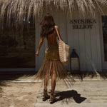 Load image into Gallery viewer, 3Pcs Push Up Bikini With Tassels Skirt Swimwear
