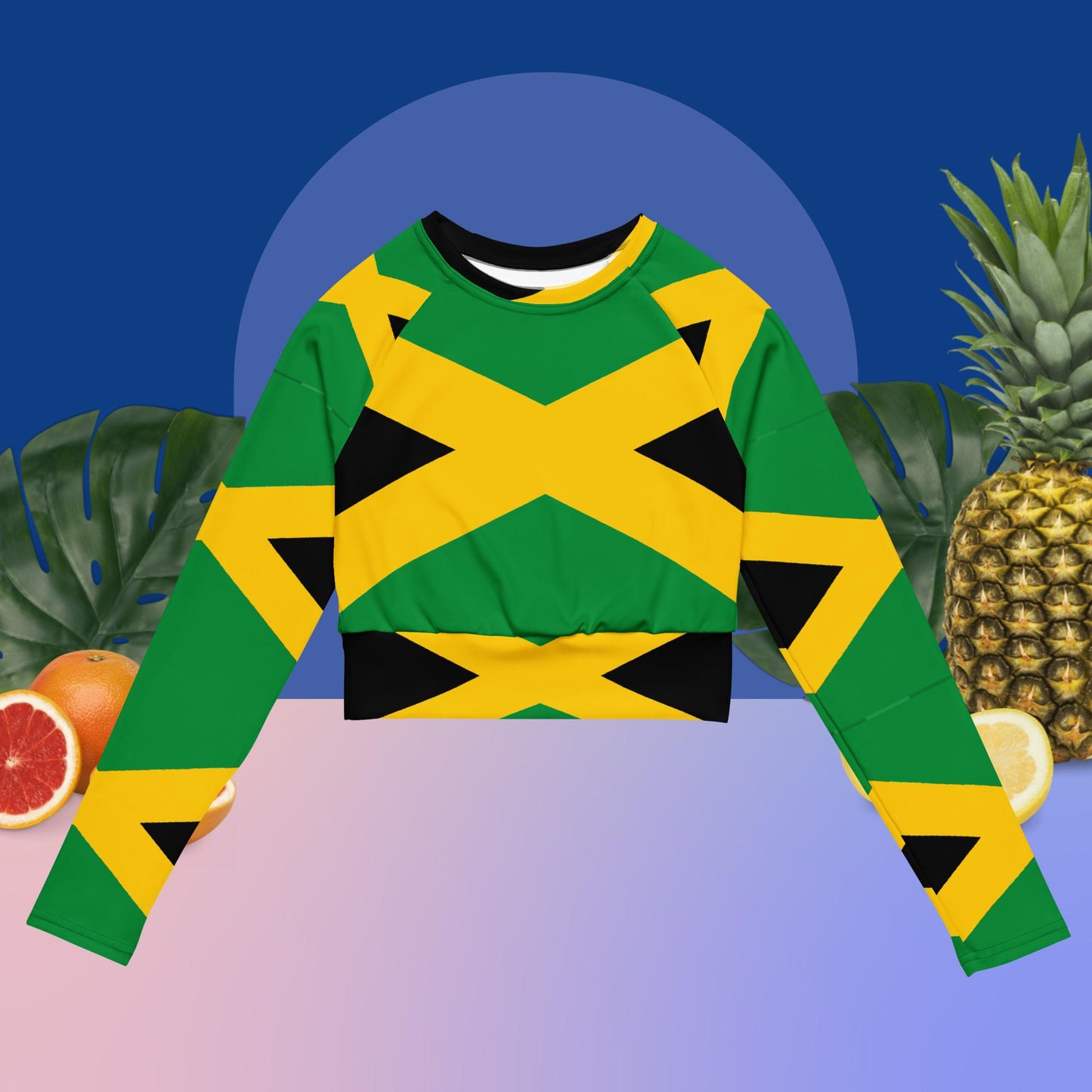 Recycled long-sleeve crop top