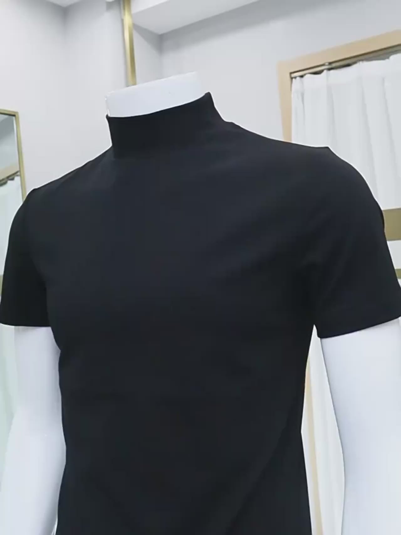 Men's Half High Collar Slim Fit T-shirt