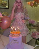 Load and play video in Gallery viewer, Chiffon Floral Print Layered Women Mini Dress
