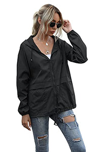 Women Quick Dry Raincoat Black M