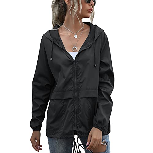 Women Quick Dry Raincoat Black M